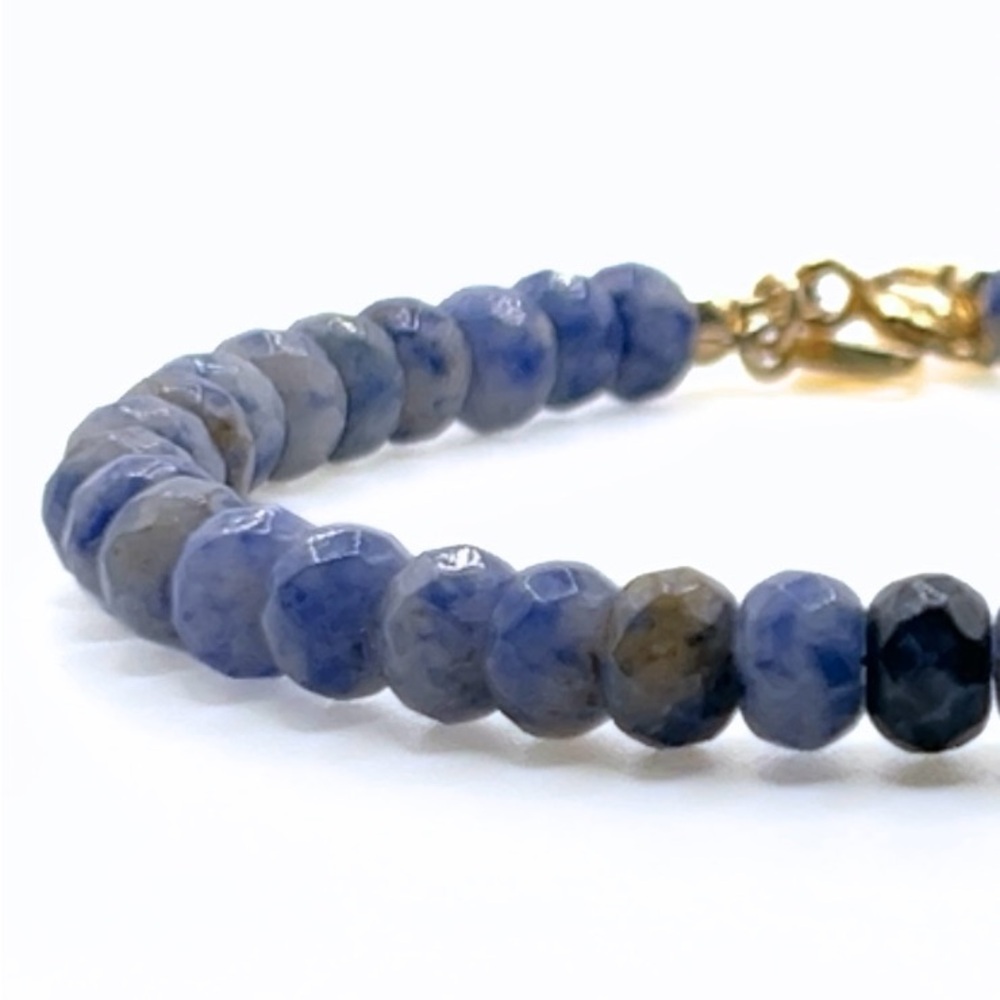 Elegant Blue Jasper Beaded Gemstone Bracelet